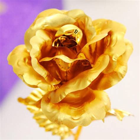24k Gold Foil Rose With Box Sugar And Cotton