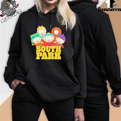 Official Cartman Kenny Kyle And Stan Mens South Park Logo Shirt Hoodie