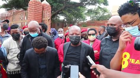 Cic Juliussmalema Addressing Members Of The Media Outside The