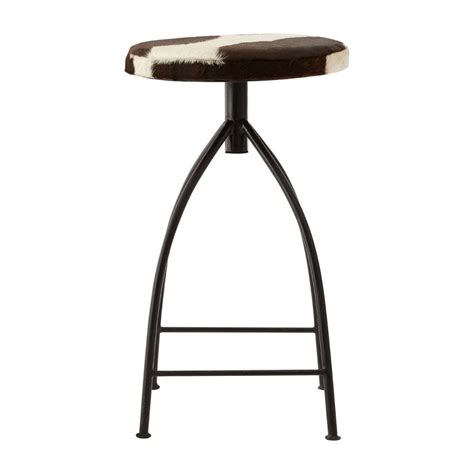 Industrial Cowhide Kitchen Island Counter Height Stools