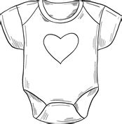 Baby Onesie Outline Sketch Coloring Page