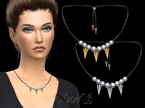 Pearls And Spikes Cord Necklace Found In Tsr Category Sims 4 Female