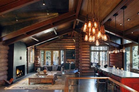 Contemporary Log Cabins Interiors Cabin Telluride Is Remodel And