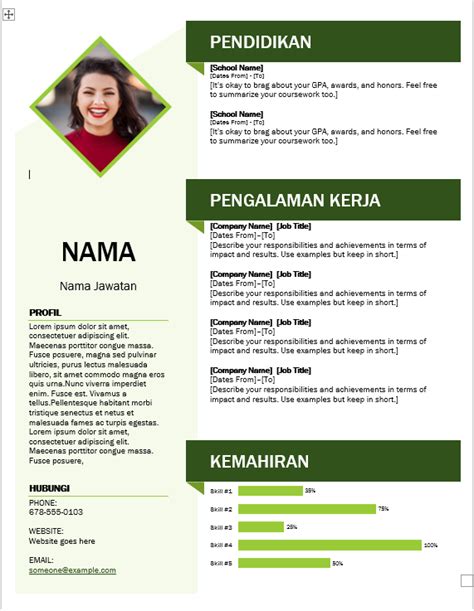 Contoh Cv Dalam Bahasa Melayu Contoh Resume Terbaik Untuk Lepasan Spm