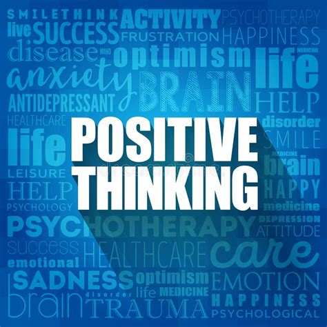 Positive Thinking Word Cloud Collage Health Concept Background Stock