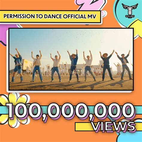 Permission To Dance Mv Surpasses 100 Million Views — Us Bts Army