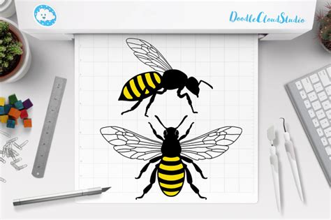 Bee SVG, Honey Bee SVG, Insect SVG, Bee Clipart By Doodle Cloud Studio