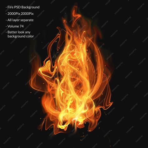 Premium Psd Fire Flames Effect Layer