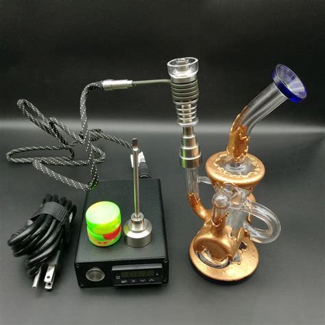 Electric E Nail Dab Kit W Deluxe Golden Glass Dab Rigbong Mr