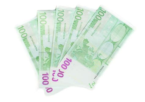 100 Euro Bills Euro Banknotes Money European Union Currency Stock