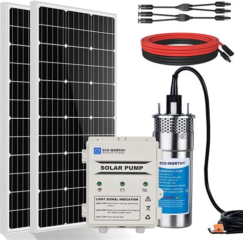 200w Solar Well Pump Kit Submersible Stainless 12v Solar Water Pump And Battery Ebay