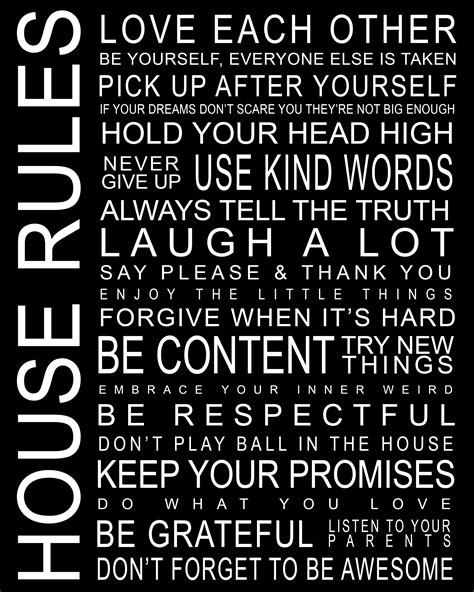 Free Printable House Rules
