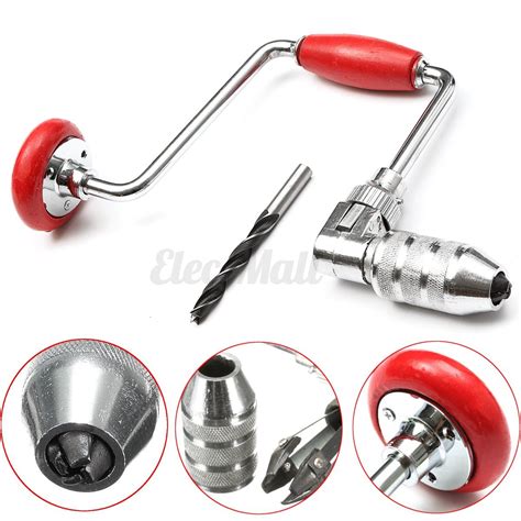 4 Claw Bow Drill Brace Jaw Chuck Handle Boring Drilling Tool W Twist Drill Bit Ebay