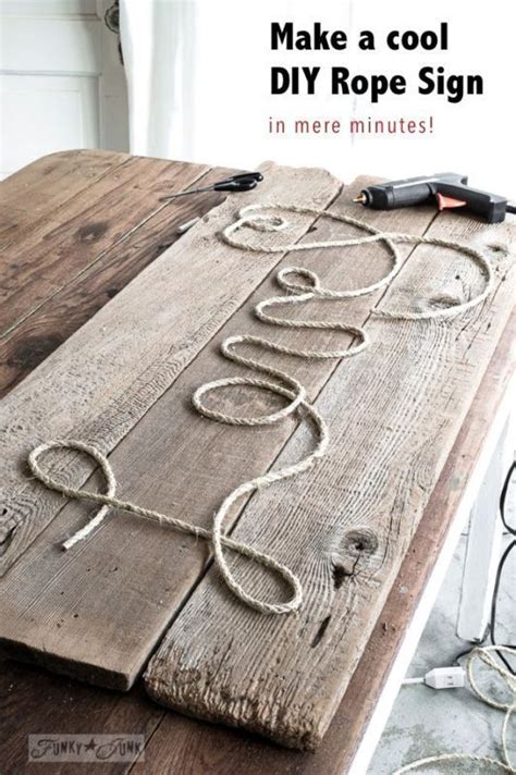 Make A Cool Diy Rope Sign In Minutes Funky Junk