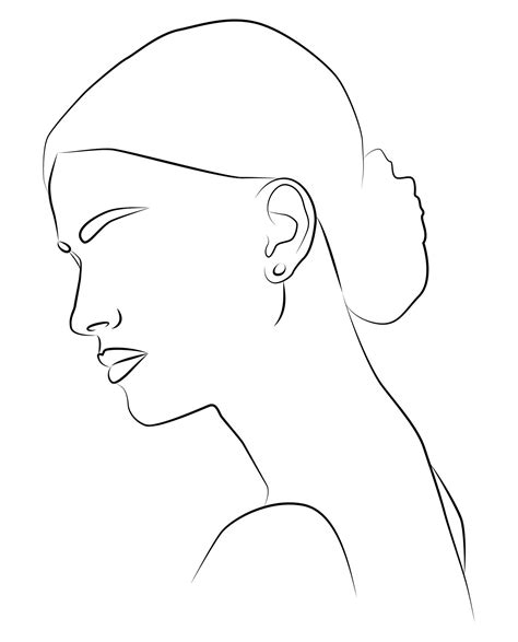 Premium Vector Portrait Along The Lines Drawing Of A Woman Artistic