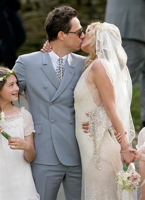Celebrity Wedding Dresses Kate Moss Glittering Galliano Gown