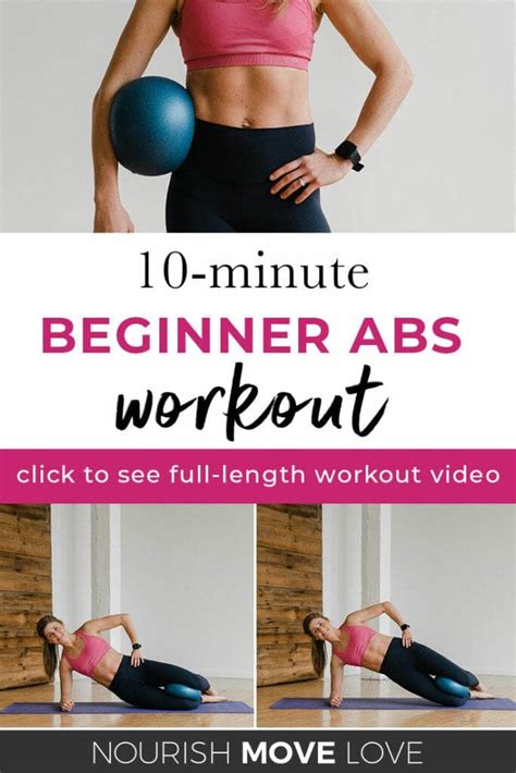 10 Minute Beginner Abs Workout At Home Abs Nourish Move Love