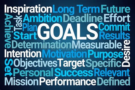 Red Goals Word Shows Objectives Hope And Future Stock Illustration
