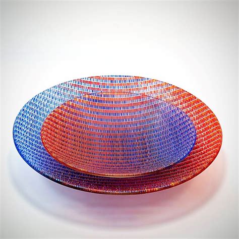 Deep Tapestry Bowl Red And Blue By Richard Parrish Art Glass Bowl Artful Home