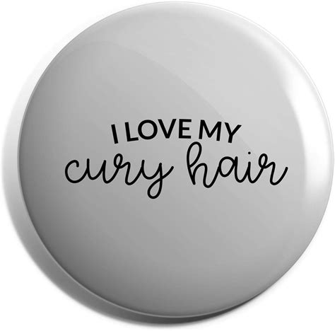 Hippowarehouse I Love My Curly Hair Badge Uk Clothing