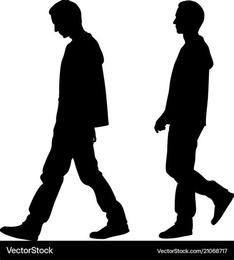 Silhouettes People Walking Royalty Free Vector Image