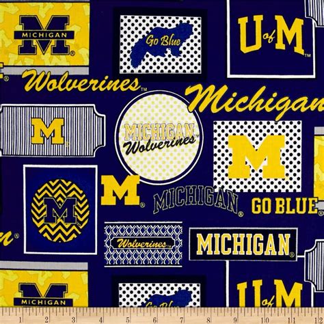 Ncaa University Of Michigan Packed Patches Allover Blueyellow From