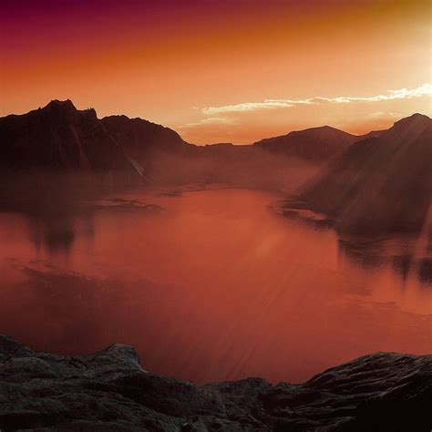 2048x2048 Sunset Lake Mountain Scenery Landscape Nature 4k Ipad Air Hd
