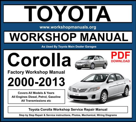 Toyota Corolla 2000 2013 Workshop Repair Manual Download Pdf
