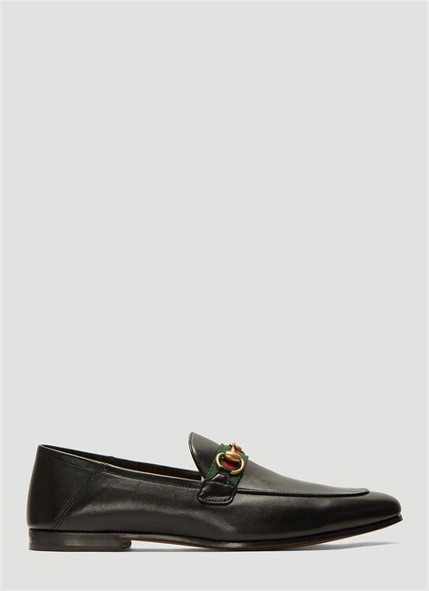 Gucci Leather Brixton Web Trimmed Horsebit Loafers In Black For Men Lyst
