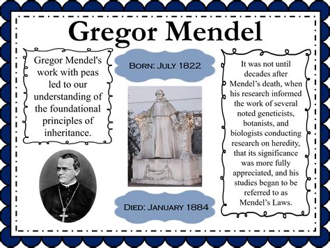 Gregor Mendel Mini Biography With Posters Timeline And More Teaching Resources