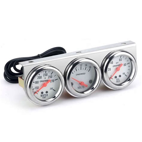 Warranty And Free Shipping 52mm Chrome Car Volt Water Temp Oil Pressure