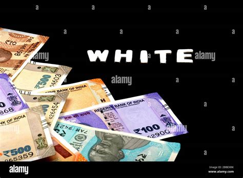 Money Conceptwhite Alphabet On Money Backgroundindian Currency Rupee