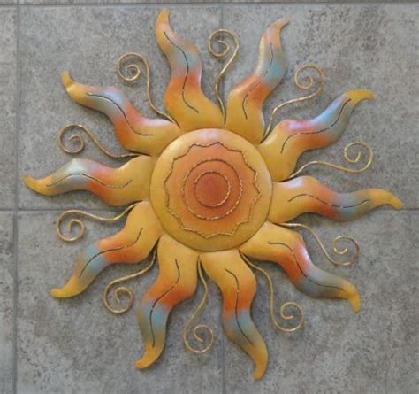 Sun Wall Art Metal Sculpture Sunburst 22 Indoor Outdoor Hanging