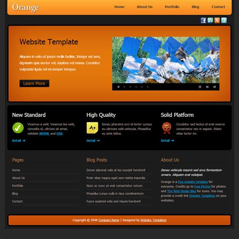 Html Master Page Template Free Download Printable Templates