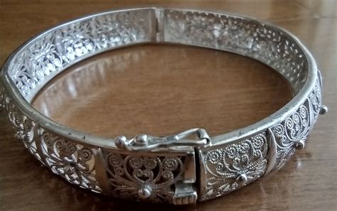 Vintage Alice Caviness Sterling Silver Fancy Filigree 7 Hinged
