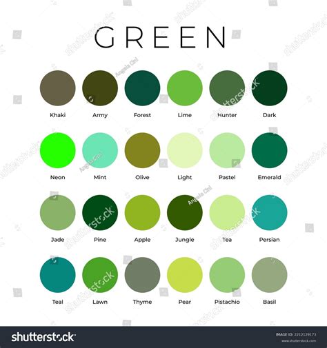 1447 Names Green Colour Shades Images Stock Photos 3d Objects