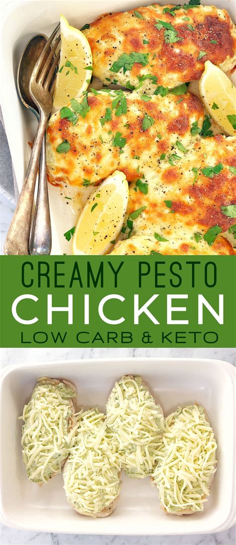 Creamy Pesto Chicken - moist tender chicken breasts topped ...