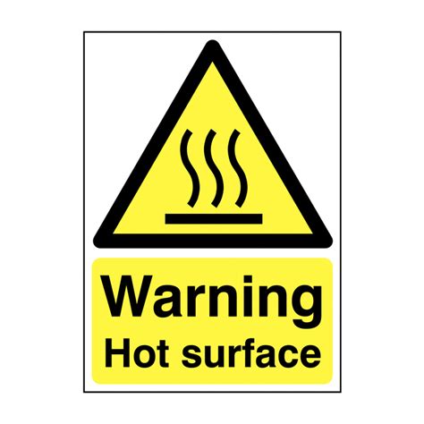 Warning Hot Surface Sign Warning Hot Surface Signage