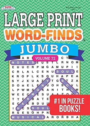 Jumbo Large Print Word Finds Puzzle Book Word Search By Kappa Books