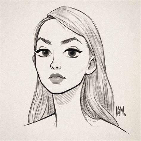 Рисунок лицо девушки карандашом милое 8 фото