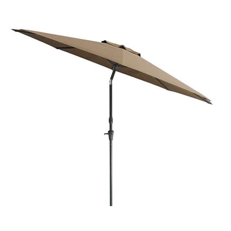 Corliving 10 Ft Aluminum Market Tilt Patio Umbrella In Sandy Brown Ppu