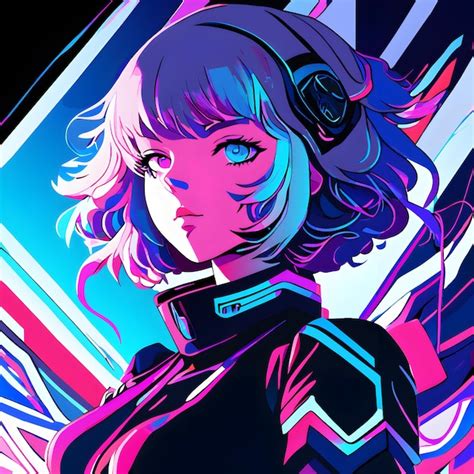 Premium Ai Image An Anime Woman With Futuristic Style And Neon Lights