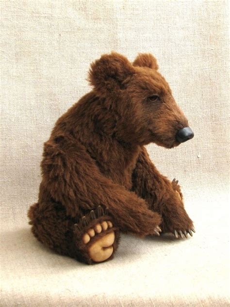 Realistic Bear Teddy Bear Ooak Bennie 38 Cm Alpaca