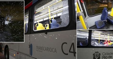 Media Transport Bus Shot At While Travelling Between Rio 2016 Olympics Venues Mirror Online