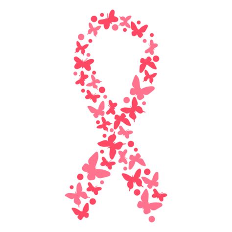 Butterfly Silhouette Breast Cancer Ribbon Transparent Png And Svg