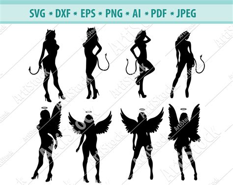Sexy Woman Svg Sexy Angels And Demon Svg Sexy Lady Svg Etsy