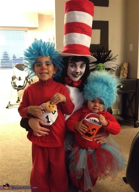 Cat In The Hat With Thing 1 And Thing 2 Costume Diy Costumes Under 35