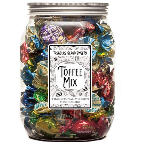 Toffee Selection Jar Filled With Traditional Old Fashioned Sweets Uk