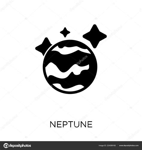 Neptune Icon Neptune Symbol Design Astronomy Collection Stock Vector