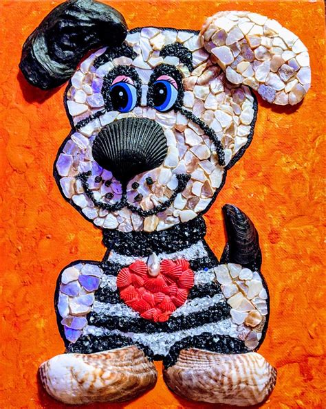 Diy Mosaic Wall Art Painting With Crystal Dog Sparkling Mosaic